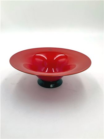 Venini Centrotavola della serie "Opalini". Murano, 2006. Vetro rosso e base appl