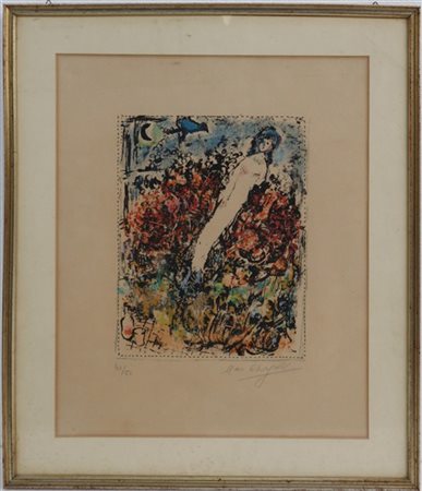 Marc Chagall "Jeune fille au bouquet" 1969
litografia a colori
cm 53x42
firmata