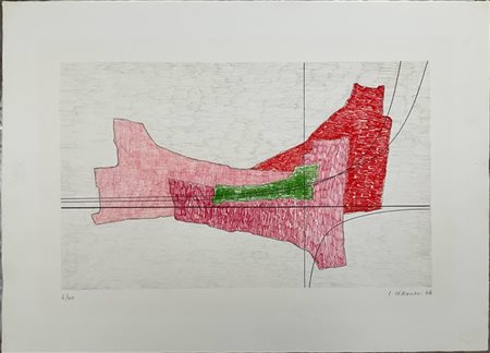 Luigi Veronesi "Struttura n°4 in verde" 1966
litografia a colori
cm 51,5x70
firm