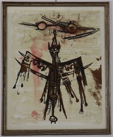 Wifredo Lam "Senza titolo" 
litografia a colori
cm 57x45
firmata e numerata 59/1