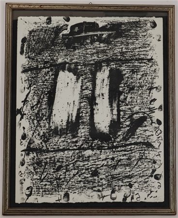 Antoni Tapies "Senza titolo" 
litografia in bianco e nero
cm 57x45
firmata e num