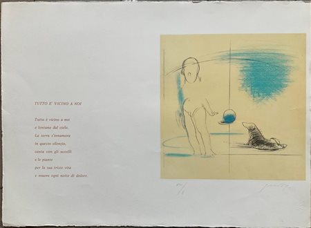 Piero Guccione "Tutto è vicino a noi" 
litografia a colori
misura foglio cm 50x7