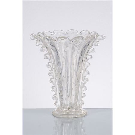 ERCOLE BAROVIER, Vaso in vetro trasparente