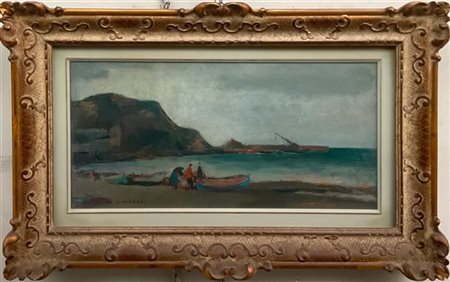 Silvio Consadori (Attribuito)

"Sestri Levante" 
olio su compensato (cm 30x60)
R