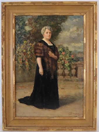 Salvatore Corvaja "Rittratto di nobildonna" 1934
olio su compensato (cm 54x37)
F