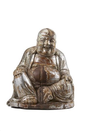 Budai in legno laccato e dorato (gravi difetti e mancanze)
Cina, dinastia Qing