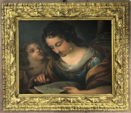 Scuola lombarda del secolo XVII "

Allegoria della geometria" 
Olio su tela (cm