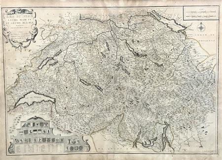 [SVIZZERA - MAPPA] - DE FER, N. Les suisses, leurs sujets et leurs alliez. Pari