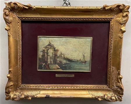 Seguace di Francesco Guardi

Capriccio architettonico con rovine e figure
Olio