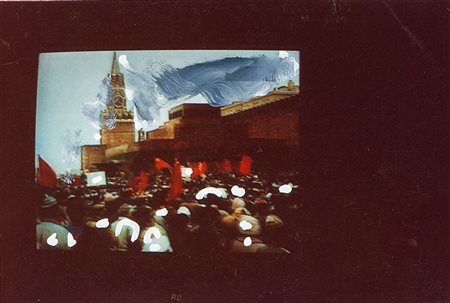 SCHIFANO MARIO Libia 1934 - 1998 Roma "Piazza" 10x15 fotografia Opera firmata...