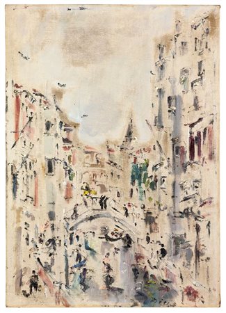 DE PISIS FILIPPO Ferrara 1896 - 1956 Milano "Canale di Venezia" seconda metà...