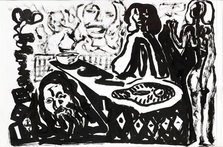 PENCK A.R. Dresda 1939 (Ralph Winkler) "Senza titolo" 70x100 tempera su carta...