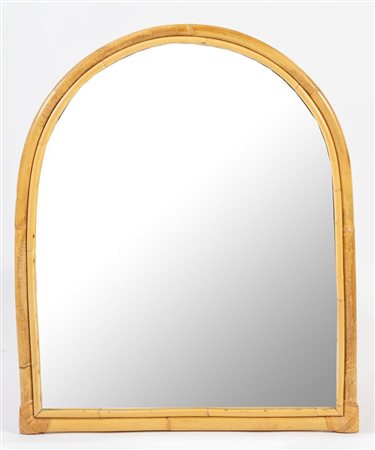 Specchio in bambù. Prod. Italia, 1970 ca. Cm 80x67x3