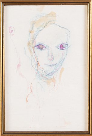 Ernesto Treccani (Milano 1920 - 2009), “Luisa”.Pastelli colorati su carta, firmato in basso al