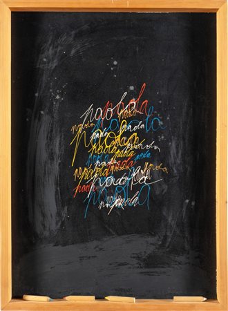 Fabio de Poli (Genova 1947), “Blackboard: name”, 1979.Acrilici su masonite, reca al retro