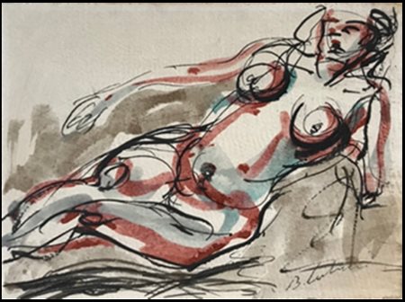 CALVANI BRUNO Bari 1904 - Milano 1985 "Nudo disteso"