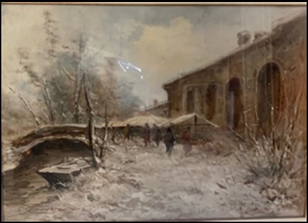 ZIVERI UMBERTO Milano 1891 - 1971 "Nevicata"