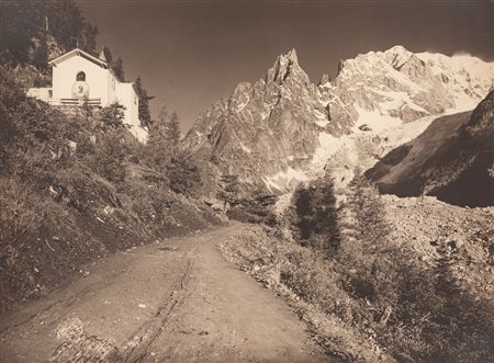 Alessio Nebbia (1896-1975)  - Courmayeur, Notre Dame de Guerison e Monte Bianco, 1930s