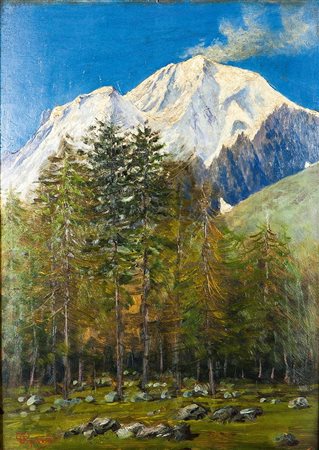 PISANO GIOVANNI Sevi (NU) 1875 - 1964 Torino "Pineta in alta montagna"...