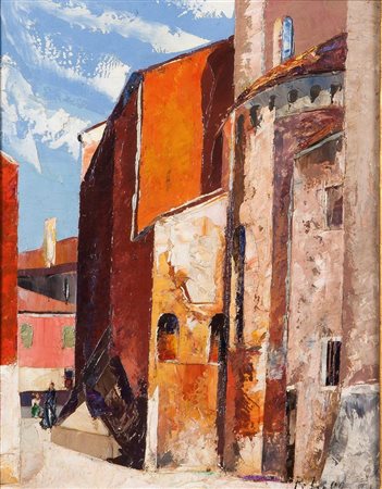 PETRELLA DA BOLOGNA VITTORIO Bologna 1886 - 1951 Venezia "San Raffaele" 32x25...