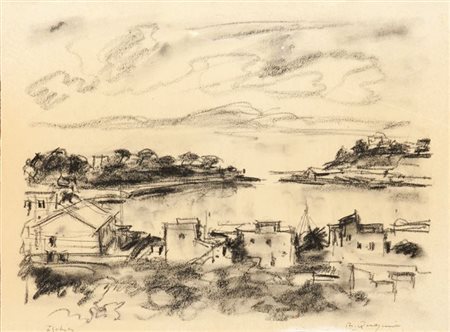 QUAGLINO MASSIMO Refrancore (AT) 1899 - 1982 Torino "Ischia" 26,5x36...