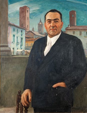 BOETTO GIULIO Torino 1894 - 1967 "Ritratto del Comm. Giovanni Ferrero" 1957...