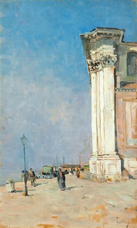 FOLLINI CARLO Domodossola (NO) 1848 - 1938 Pegli (GE) "Venezia" 44x26,5 olio...