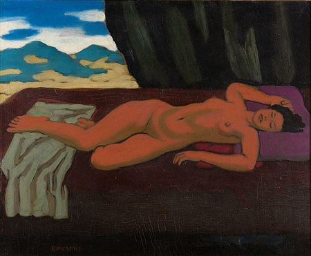 RAM (Ruggero Alfredo Michahelles) "Figura metafisica" 1939 50x61 olio su...