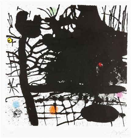 MIRO' JOAN E 1893 - 1983 "Senza titolo" 65,5x63 litografia, es. 69/75 Opera...