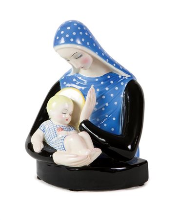 CERAMICA LENCI "Madonna" 1940 H. cm 20, ceramica smaltata policroma Opera...