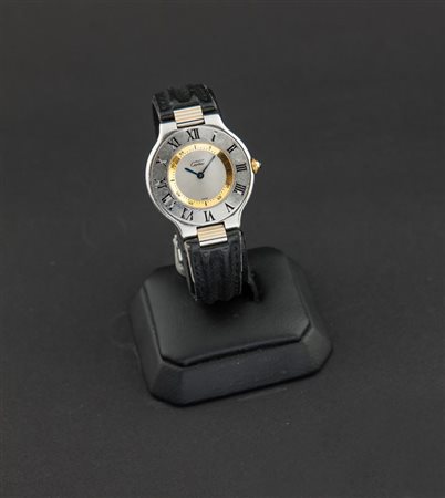 CARTIER Modello "Must de Cartier 21", anni '80 Diam 33 Cassa in due parti con...