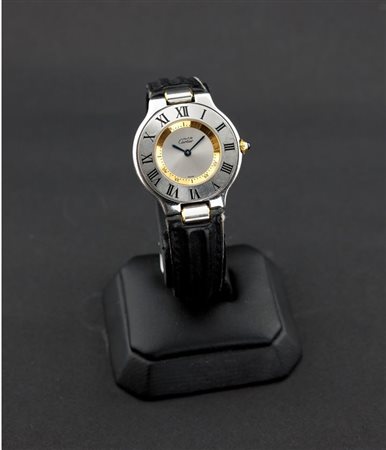 CARTIER Modello "Must de Cartier 21", anni '80 Diam 33 Cassa in due parti con...