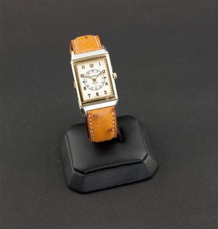 JAEGER LE COULTRE Modello "Reverso Classic", anni '80 38x23 Cassa in acciaio...