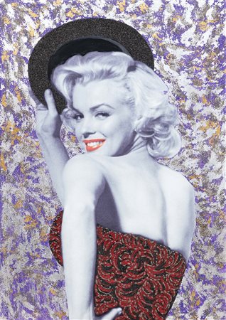 FRANCESCO BRUSCIA (1973) Marilyn 2010 acrilici e tecnica mista (foglia oro e...