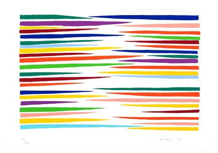 Piero Dorazio (Roma 1927-Perugia 2005)  - Composizione a righe colorate, 1973