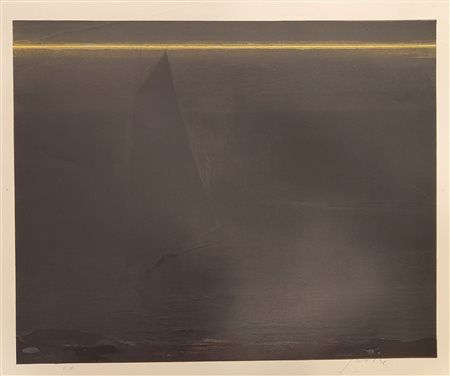 Piero Guccione (Scicli 1935-Modica 2018)  - Omaggio a Friedrich omaggio notturno, 1981