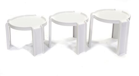 STOPPINO GIOTTO 4905/6/7 Trittico tavolini in resina Prod. Kartell 1968...