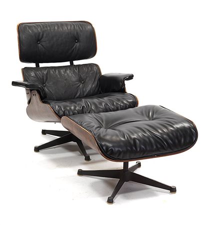 EAMES CHARLES Lounge chair and ottoman Poltrona da riposo e poggiapiedi...