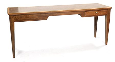 PONTI GIO Tavolo console in legno di rovere, piano rivestito in linoleum. Due...