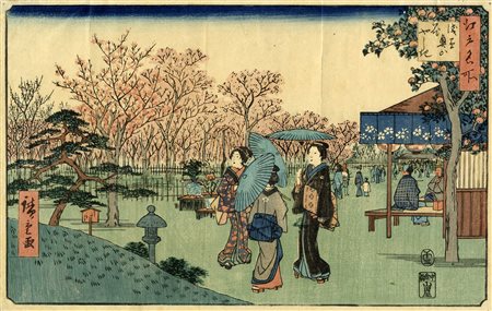 Utagawa Hiroshige I, Asakusa okuyama hanayashiki (Giardino fiorito nel quartiere interno di Asakusa). 1858 (Ansei 5), 3° mese.