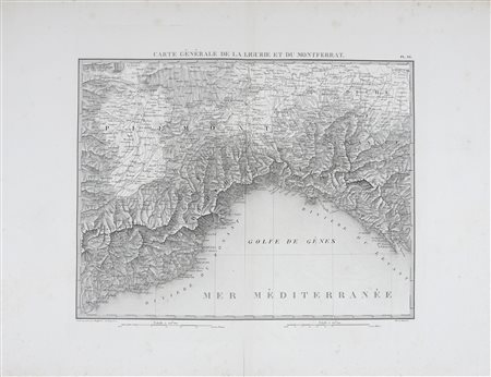 L. Bouffard, Carte générale de la Ligurie et du Montferrat. Paris: lith. Jean François Benard, s.d. [1850].