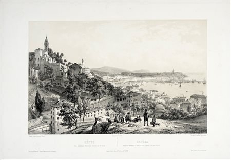 Nicolas-Marie-Joseph Chapuy, Gênes vue général prise du chemin de S.t Roch / Genova veduta generale presa dal camino di San Rocco. Paris, Goupil, Vibert et al. / London, Gambart, Junin et al. / Paris, Jeannin…