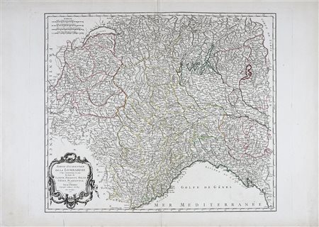 Gilles Robert de Vaugondy Didier Robert de Vaugondy, Partie Occidentale de la Lombardie et pays circonvoisins, ou sont les Etats de Savoye, Piemont, Milan, Genes, Plaisance &c. Par le Sr. Robert