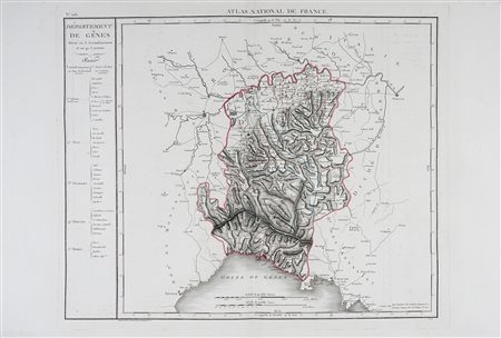 Pierre Antoine-François Tardieu (Tardieu de l'Estrapade), Département de Gênes Divisé en 5 Arrondissemens et en 41 cantons (N° 106 et N°107). A Paris Chez P.G. Chanlaire, 1790-1811.