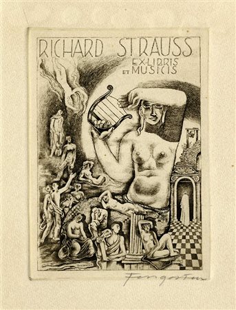 Michel Fingesten, Lotto composto di 3 ex libris. 1932-36.