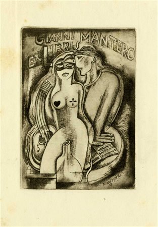 Michel Fingesten, Lotto composto di 3 ex libris erotici. 1937-39.