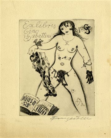 Michel Fingesten, Lotto composto di 3 ex libris erotici. 1939.