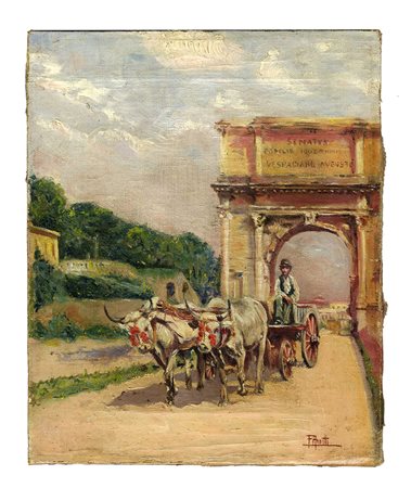 Filippo Anivitti, Arco di trionfo e carro di buoi. 