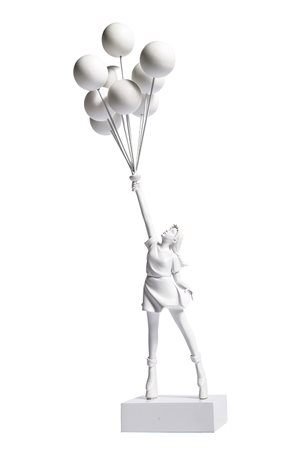 Banksy, Flying Balloons Girl (White). 2019.