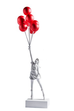 Banksy, Flying Balloons Girl (Red and White). 2019.